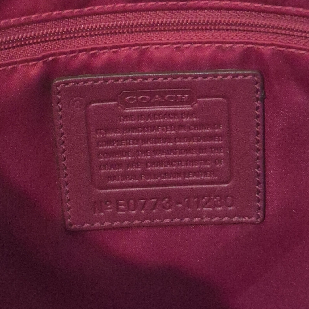 Coach Burgundy Red Leather Carryall Gallery Tote With Gold Hardward 2007 - Picture 15 of 16